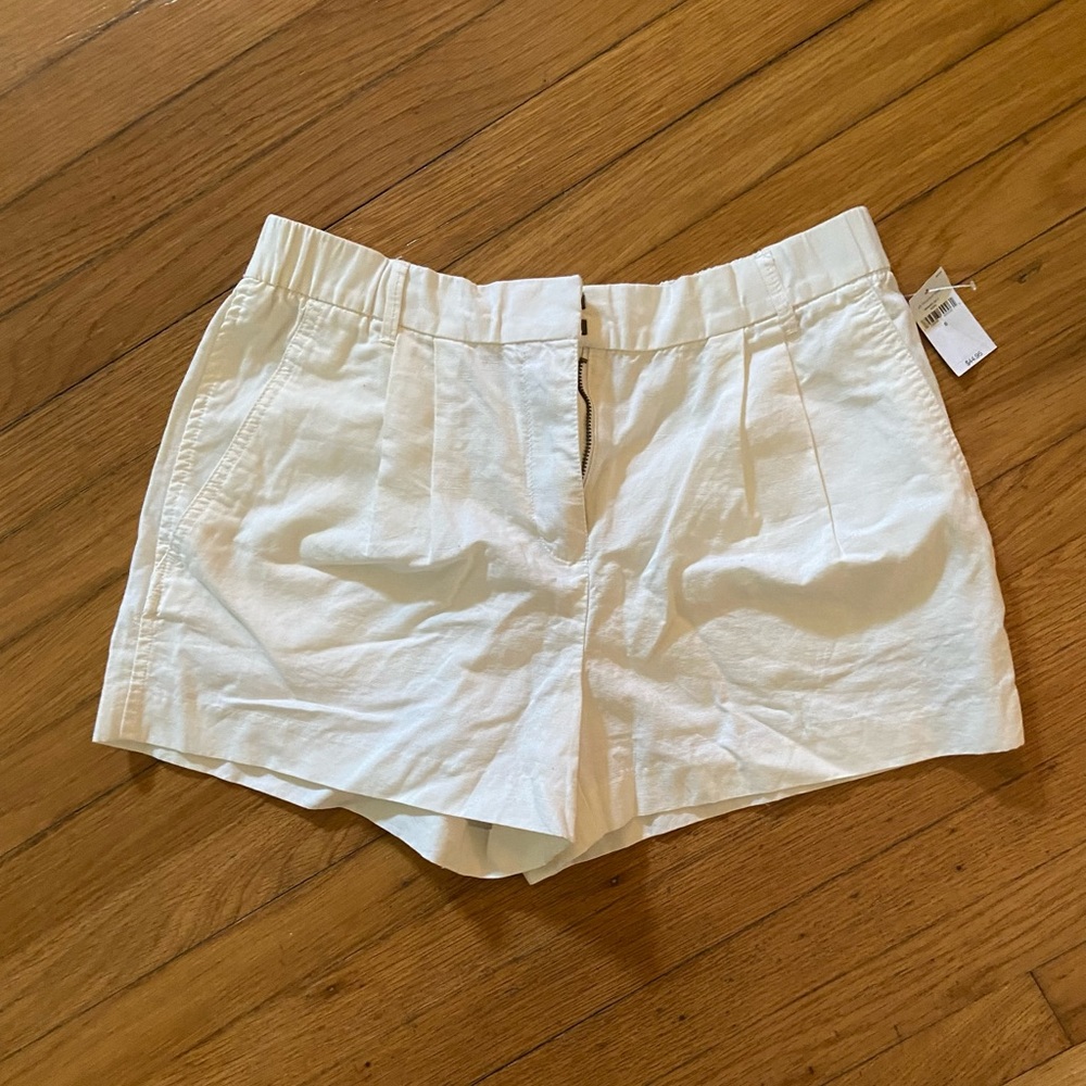 Off white linen shorts